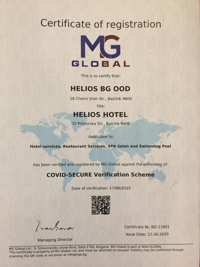 Helios Hotel Balčik Exteriér fotografie